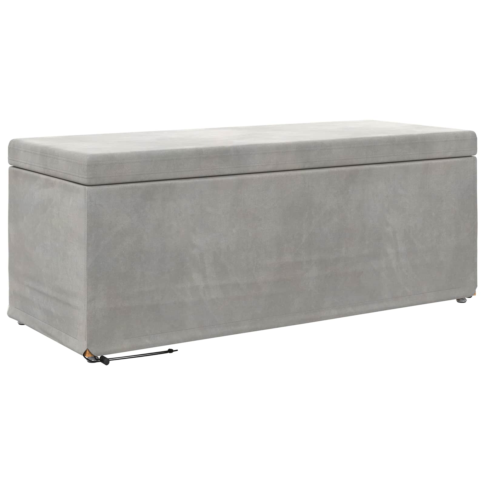Pouf Grigio chiaro Velluto e Legno Ingegnerizzato