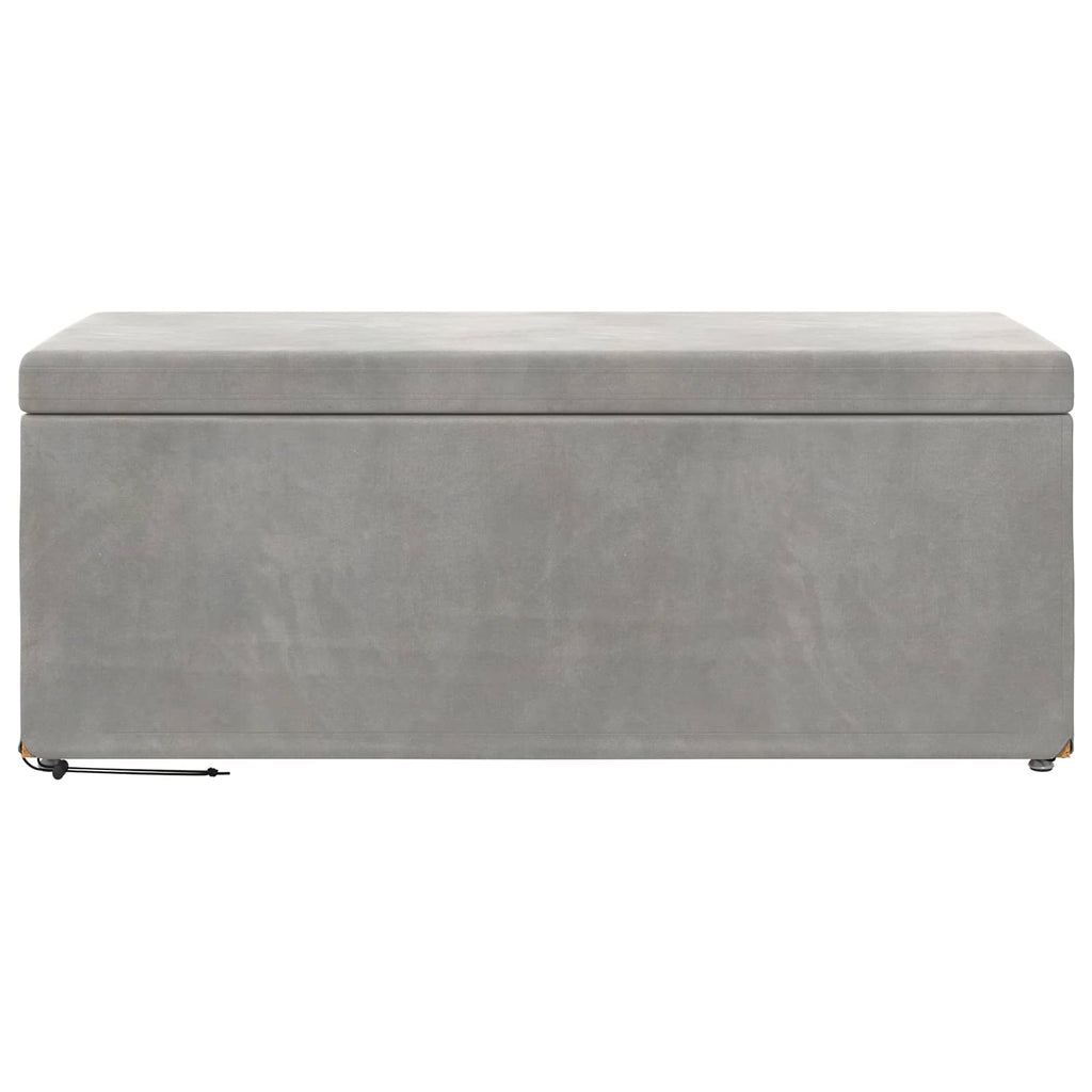 Pouf Grigio chiaro Velluto e Legno Ingegnerizzato