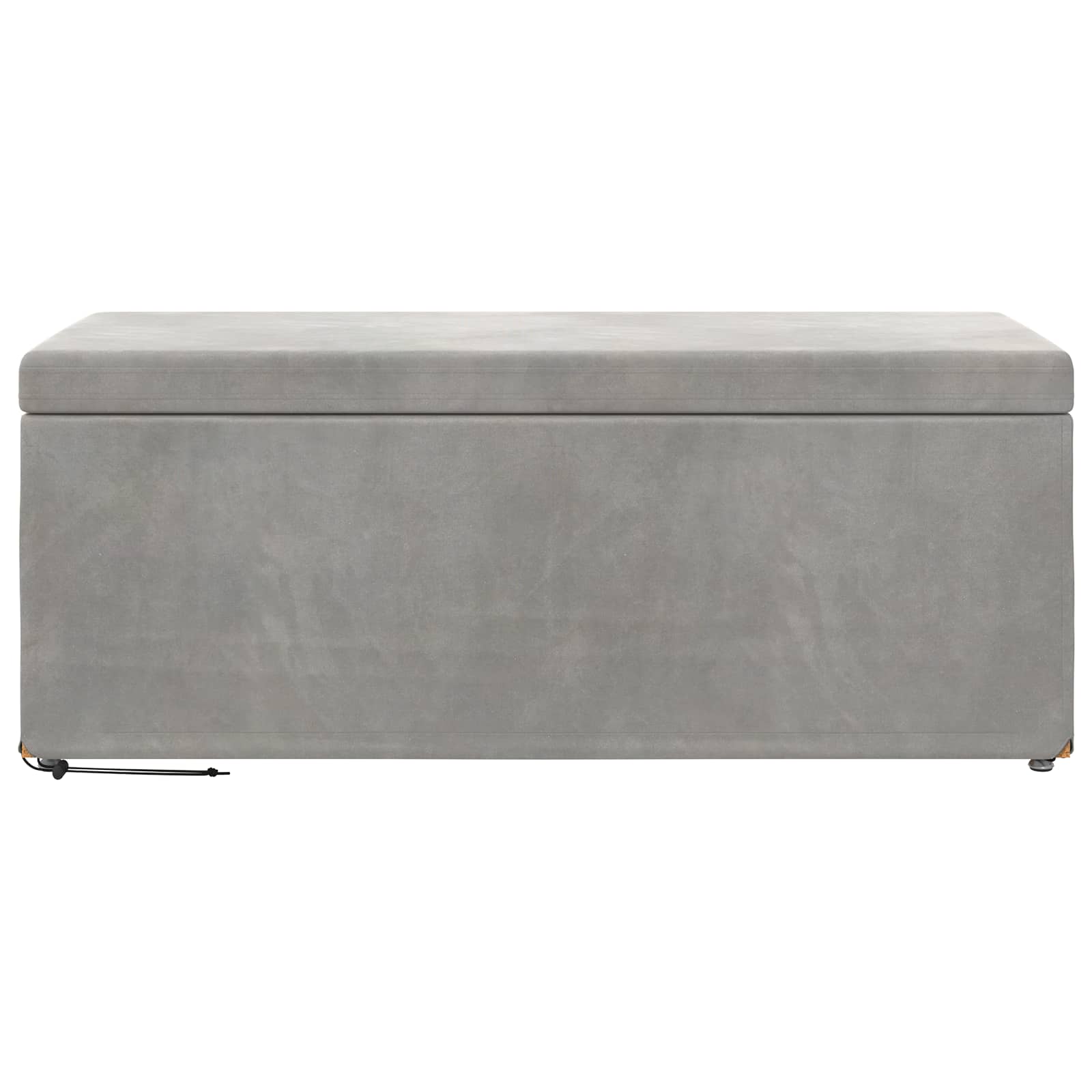 Pouf Grigio chiaro Velluto e Legno Ingegnerizzato