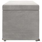 Pouf Grigio chiaro Velluto e Legno Ingegnerizzato