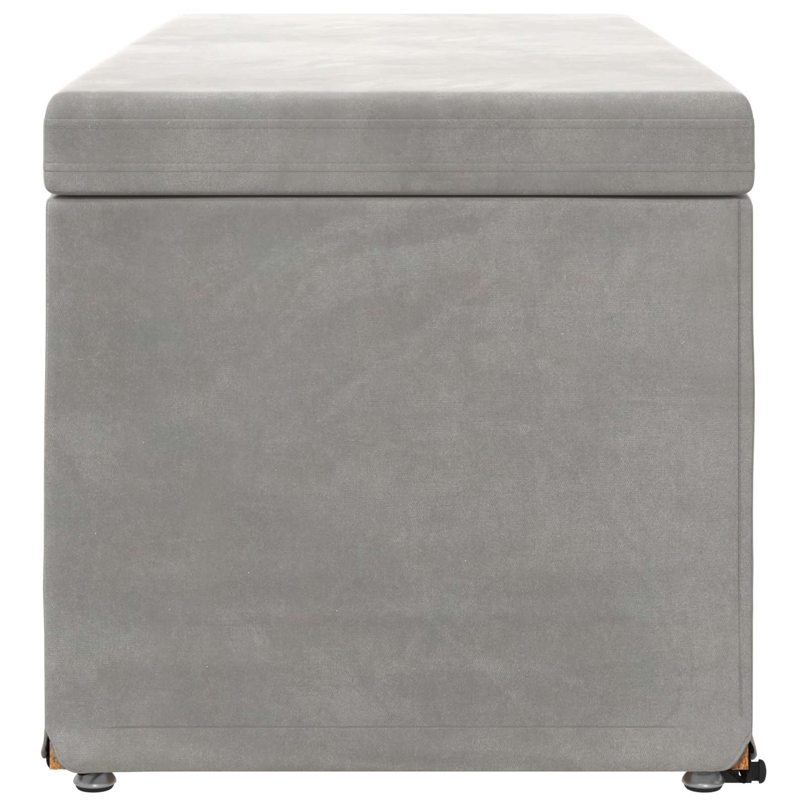 Pouf Grigio chiaro Velluto e Legno Ingegnerizzato