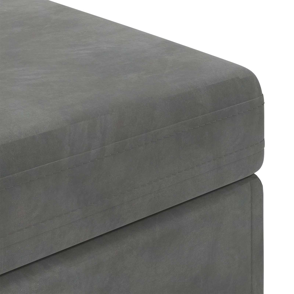 Pouf Grigio scuro Velluto e Legno Ingegnerizzato