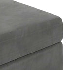 Pouf Grigio scuro Velluto e Legno Ingegnerizzato