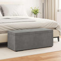 Pouf Grigio scuro Velluto e Legno Ingegnerizzato