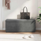Pouf Grigio scuro Velluto e Legno Ingegnerizzato
