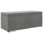 Pouf Grigio scuro Velluto e Legno Ingegnerizzato