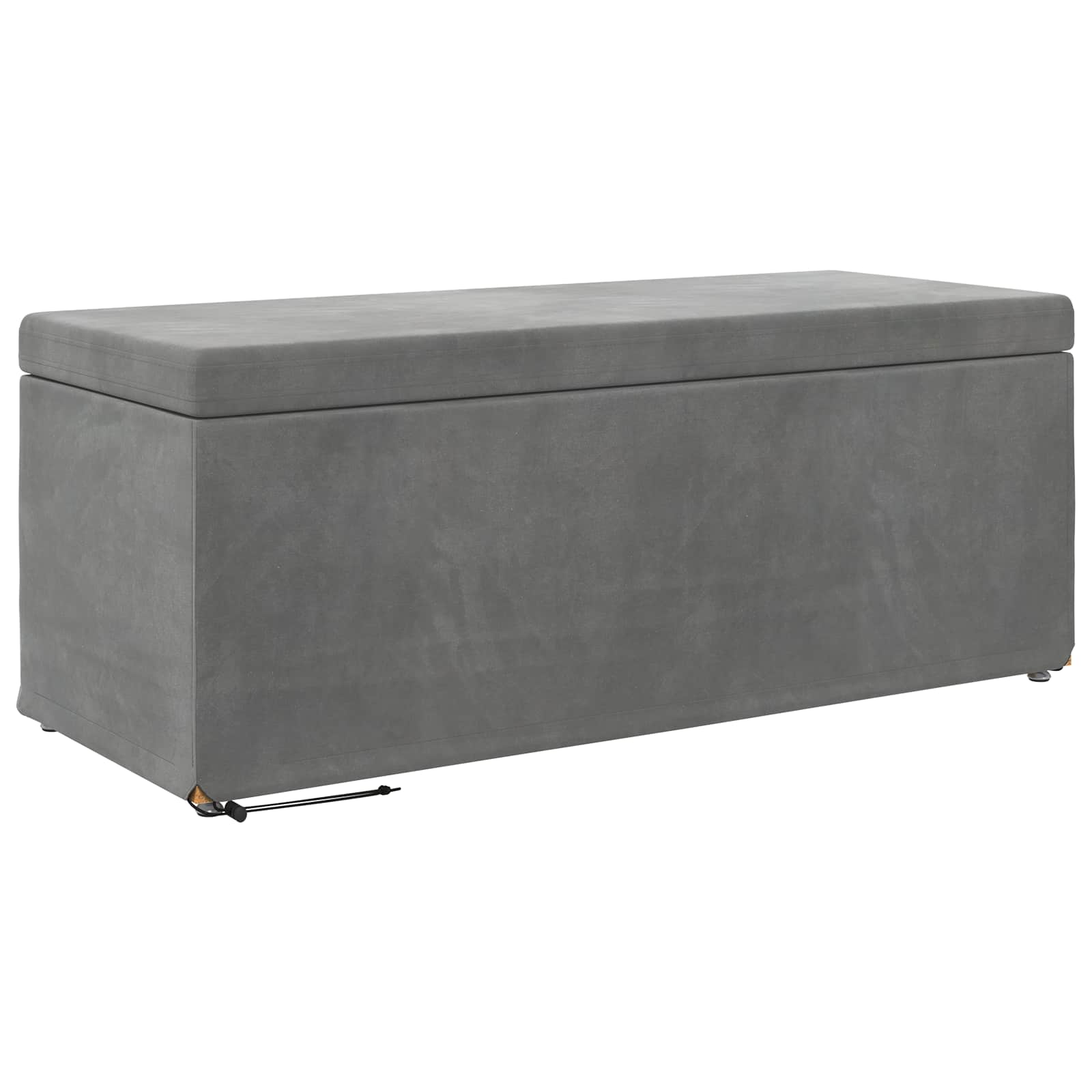 Pouf Grigio scuro Velluto e Legno Ingegnerizzato