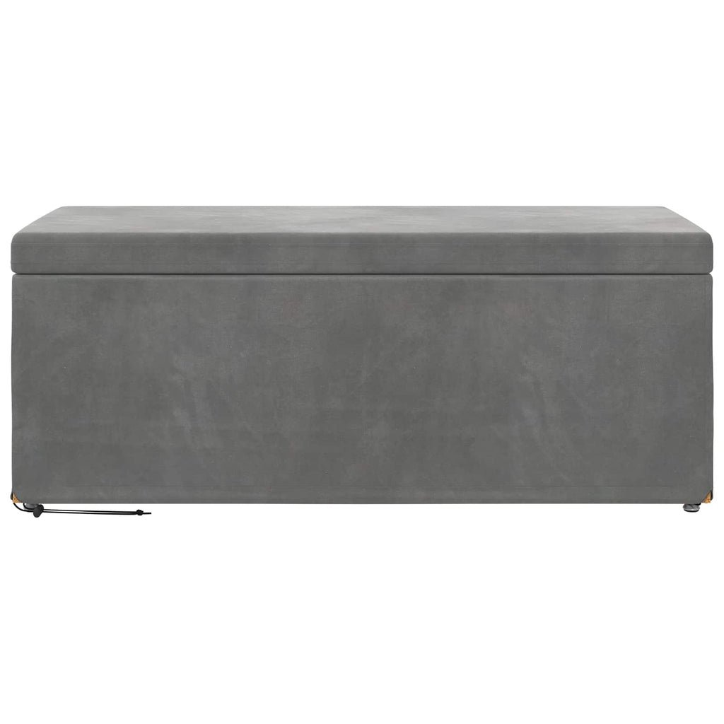 Pouf Grigio scuro Velluto e Legno Ingegnerizzato