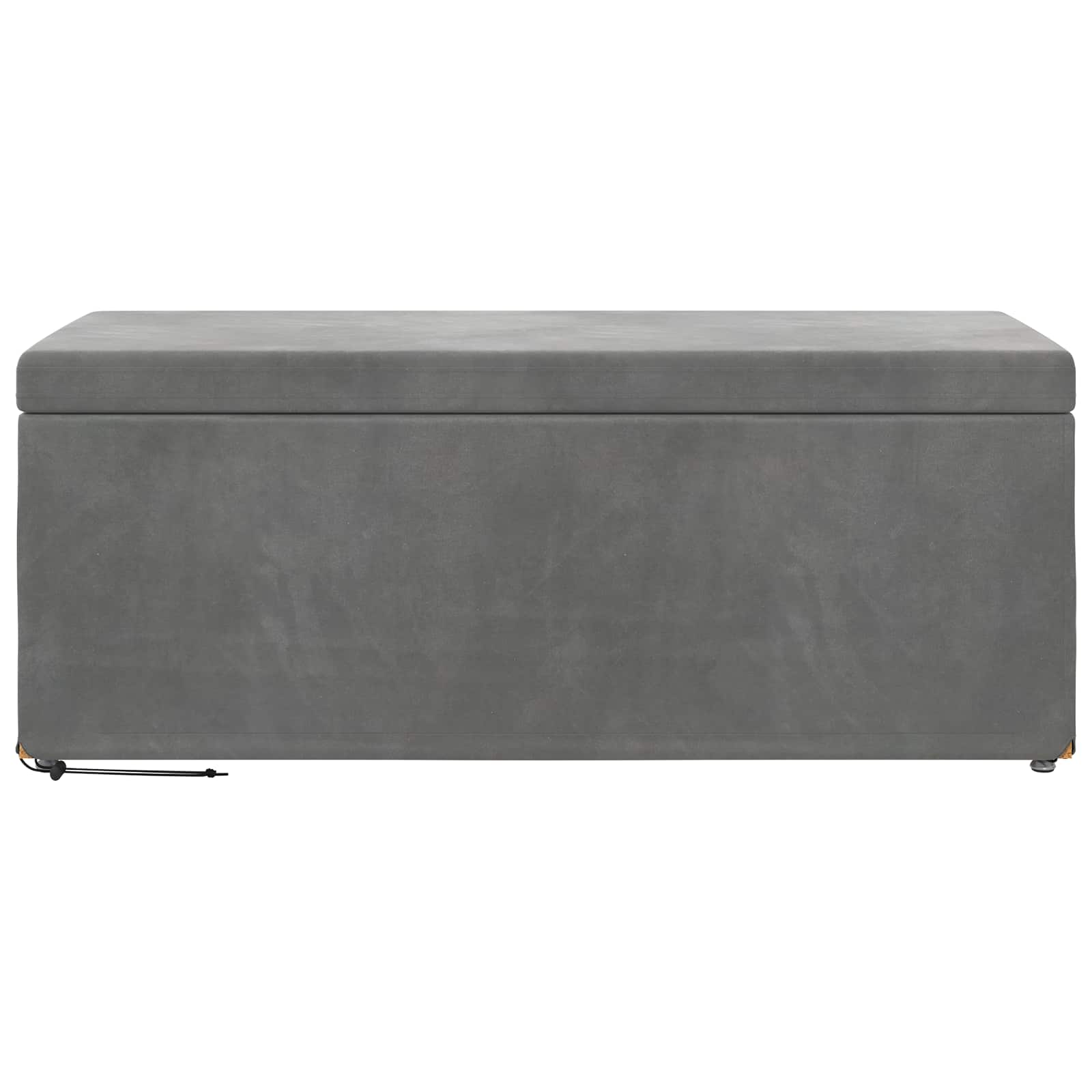 Pouf Grigio scuro Velluto e Legno Ingegnerizzato