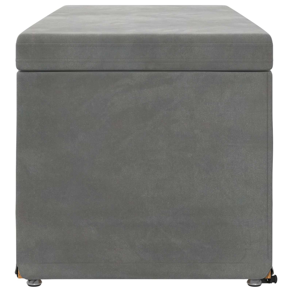 Pouf Grigio scuro Velluto e Legno Ingegnerizzato