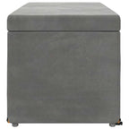Pouf Grigio scuro Velluto e Legno Ingegnerizzato