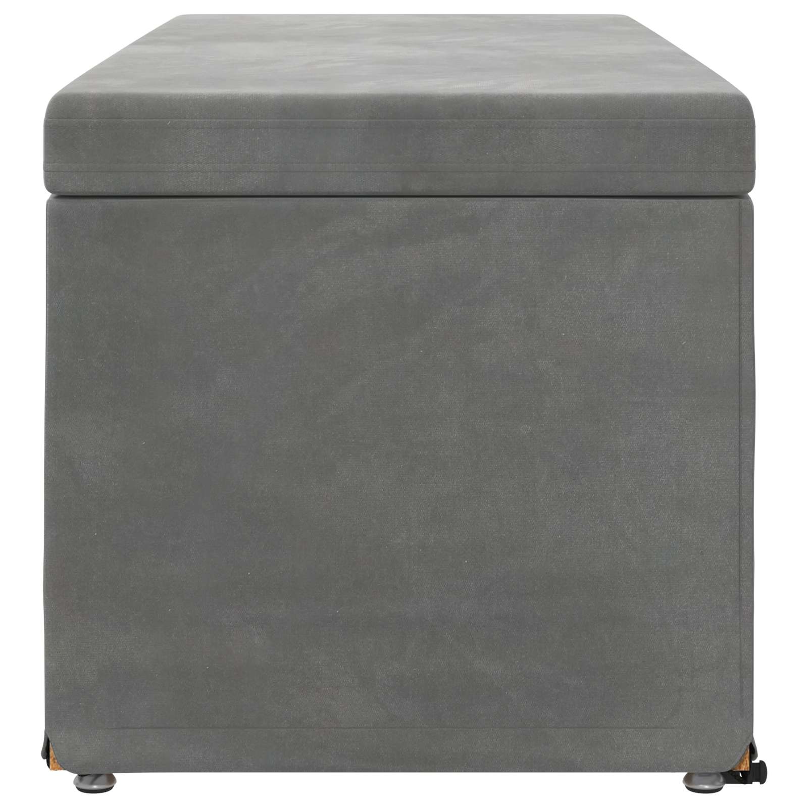 Pouf Grigio scuro Velluto e Legno Ingegnerizzato