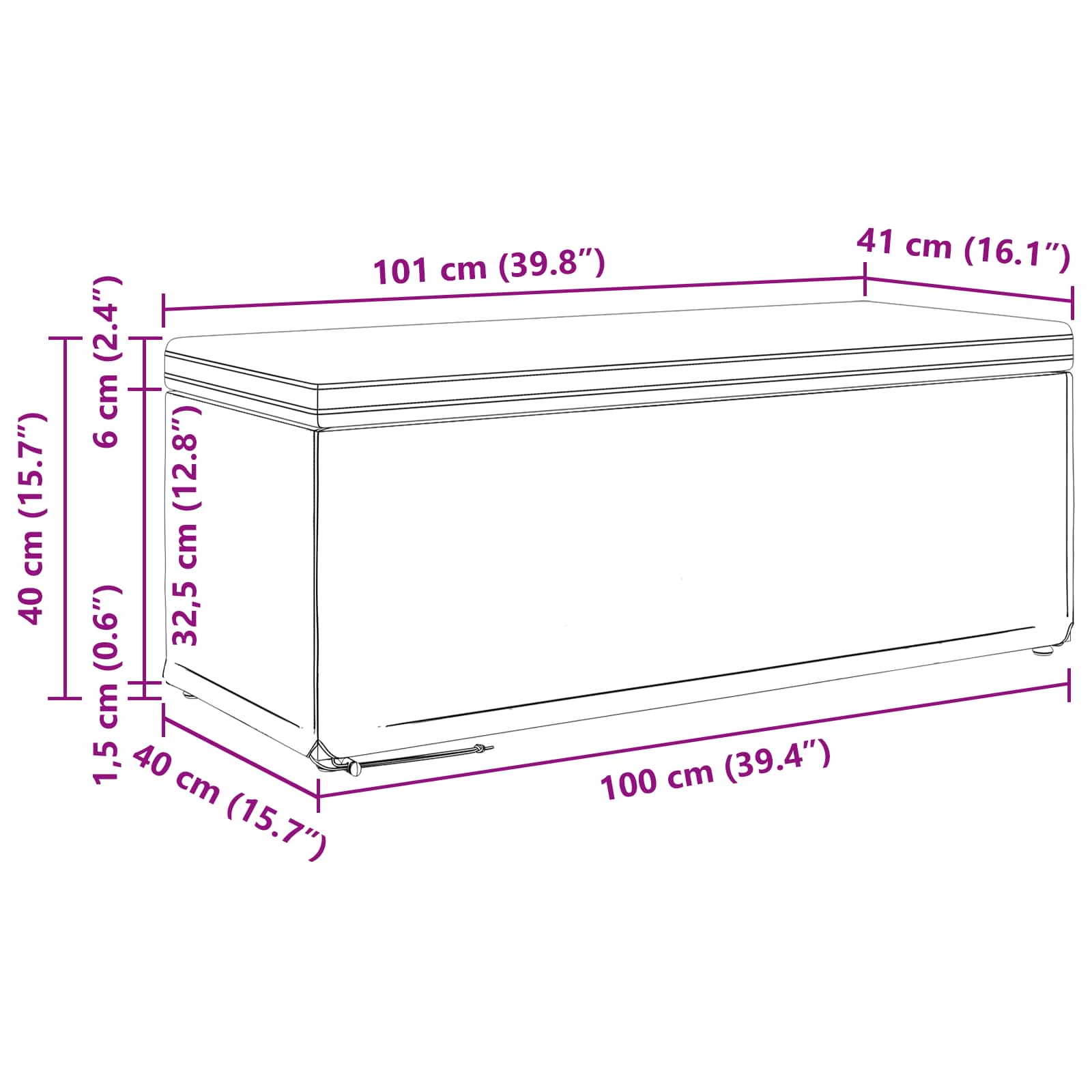 Pouf Grigio scuro Velluto e Legno Ingegnerizzato