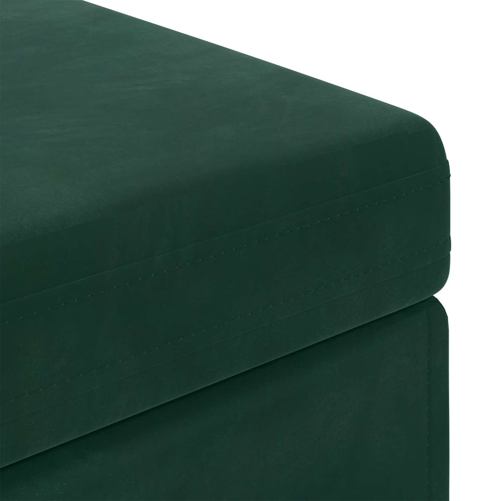Pouf Verde Scuro Velluto e Legno Ingegnerizzato