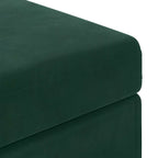 Pouf Verde Scuro Velluto e Legno Ingegnerizzato