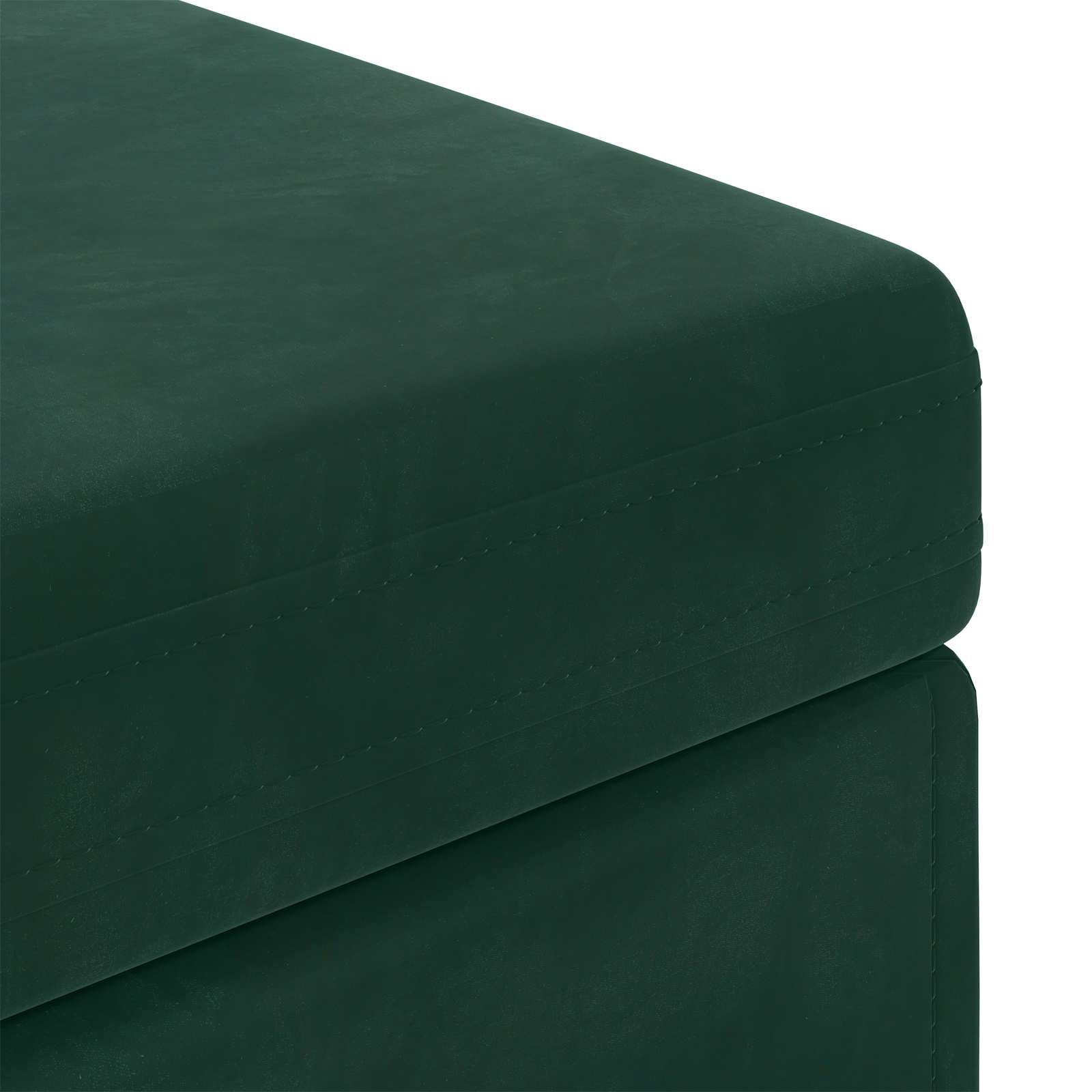 Pouf Verde Scuro Velluto e Legno Ingegnerizzato