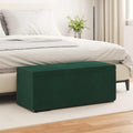 Pouf Verde Scuro Velluto e Legno Ingegnerizzato
