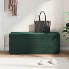Pouf Verde Scuro Velluto e Legno Ingegnerizzato