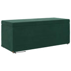 Pouf Verde Scuro Velluto e Legno Ingegnerizzato