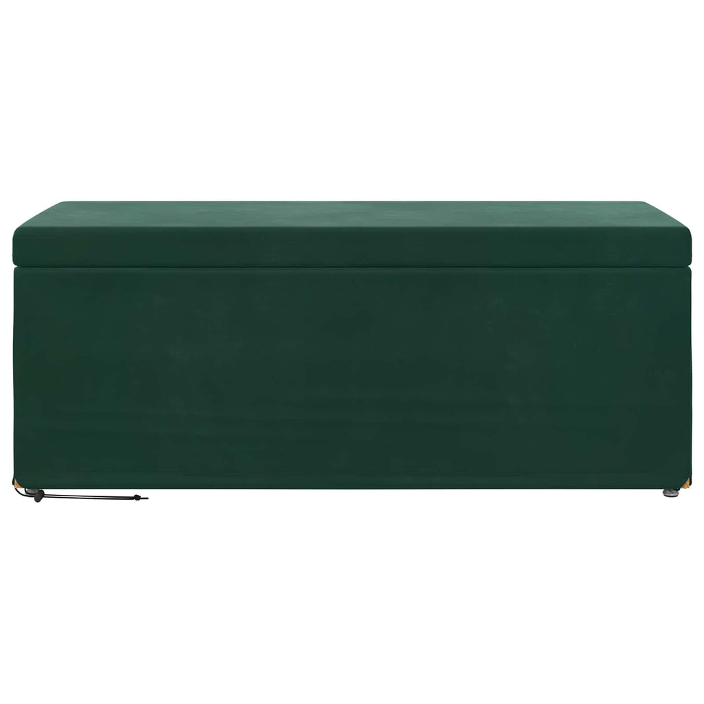 Pouf Verde Scuro Velluto e Legno Ingegnerizzato