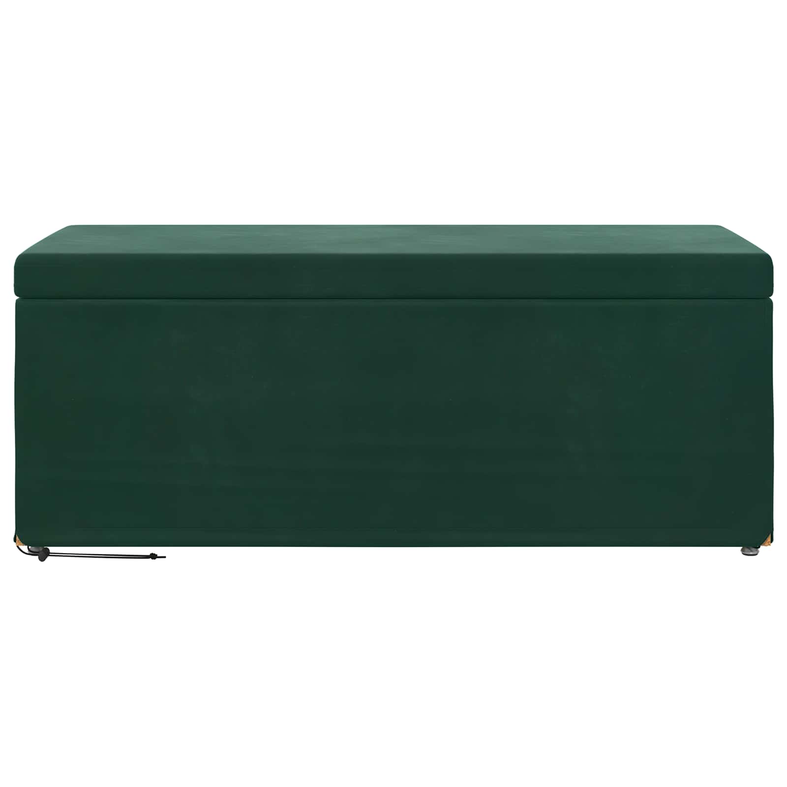 Pouf Verde Scuro Velluto e Legno Ingegnerizzato
