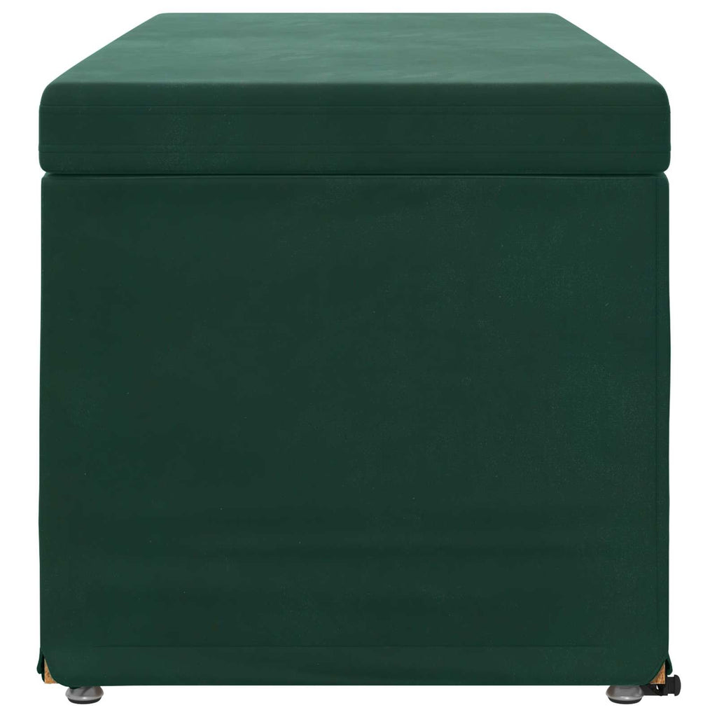 Pouf Verde Scuro Velluto e Legno Ingegnerizzato