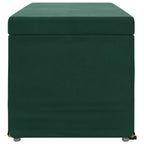 Pouf Verde Scuro Velluto e Legno Ingegnerizzato