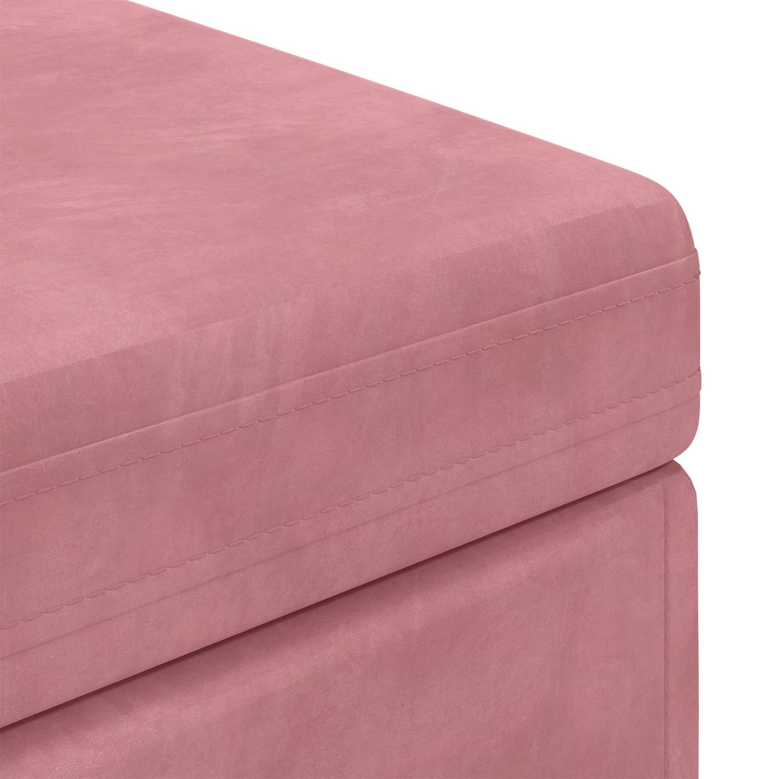 Pouf Rosa 101 x 41 x 40 cm Velluto e Legno Ingegnerizzato