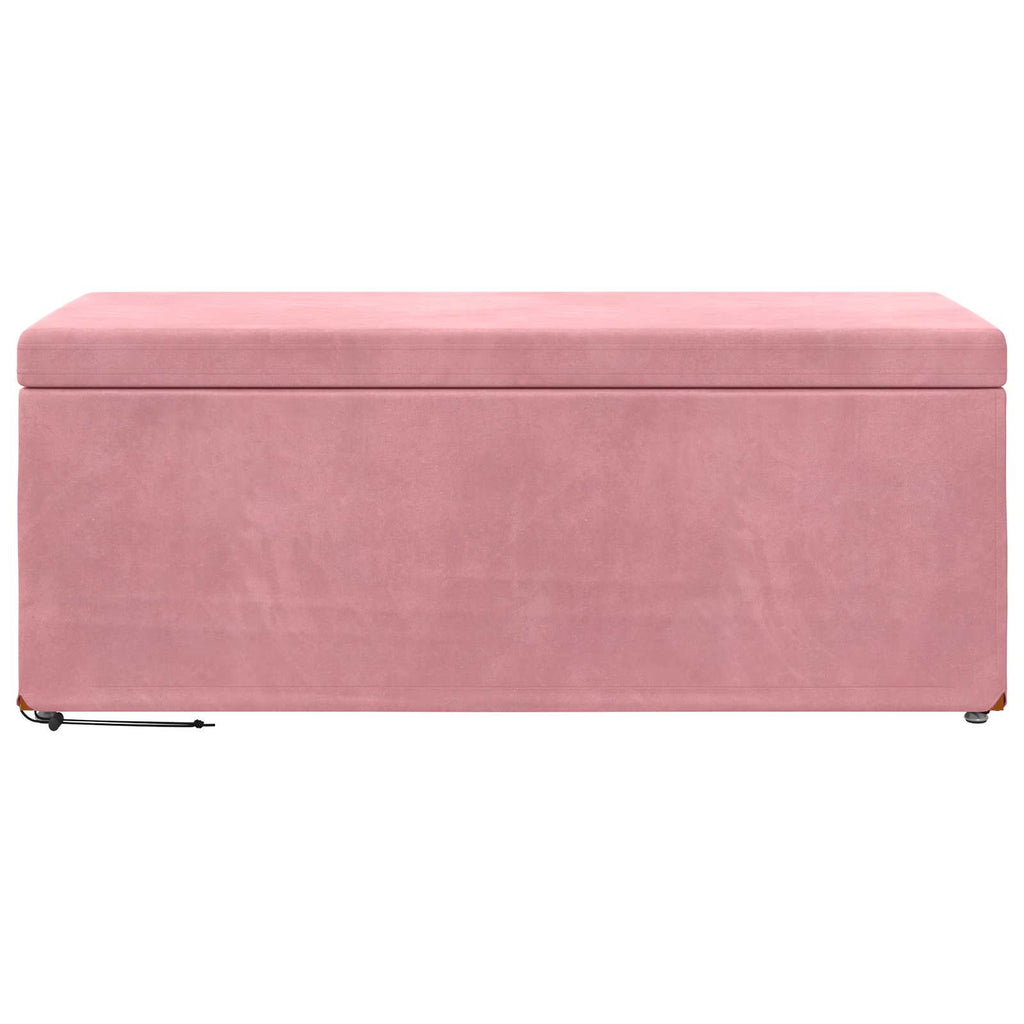 Pouf Rosa 101 x 41 x 40 cm Velluto e Legno Ingegnerizzato