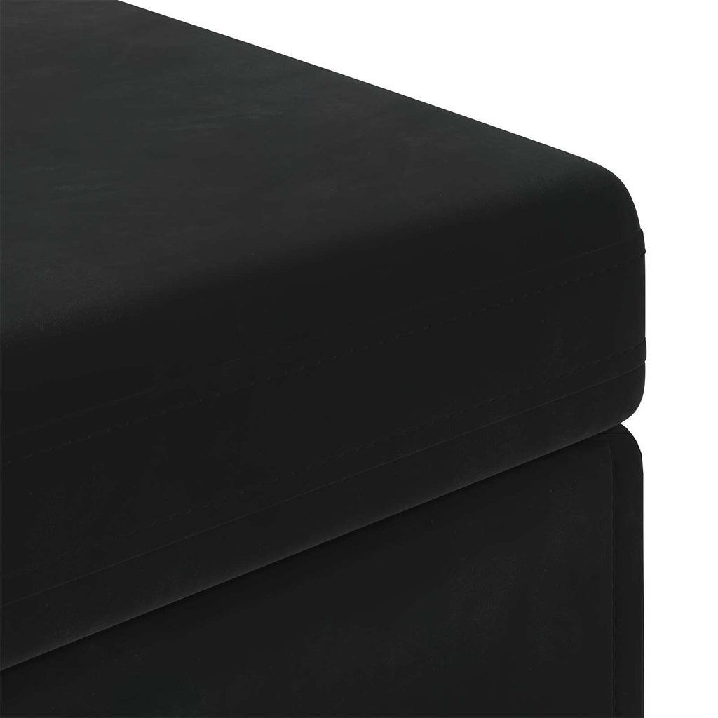 Pouf Nero 101 x 41 x 40 cm Velluto e Legno Ingegnerizzato
