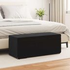 Pouf Nero 101 x 41 x 40 cm Velluto e Legno Ingegnerizzato