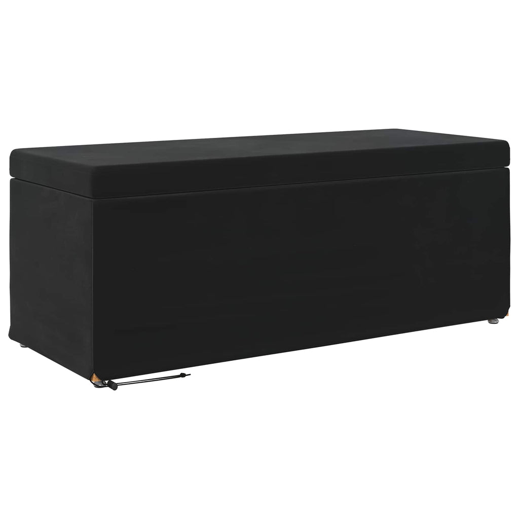 Pouf Nero 101 x 41 x 40 cm Velluto e Legno Ingegnerizzato