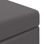 Pouf Grigio Pelle Sintetica e Legno Ingegnerizzato