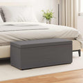 Pouf Grigio Pelle Sintetica e Legno Ingegnerizzato