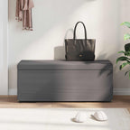 Pouf Grigio Pelle Sintetica e Legno Ingegnerizzato