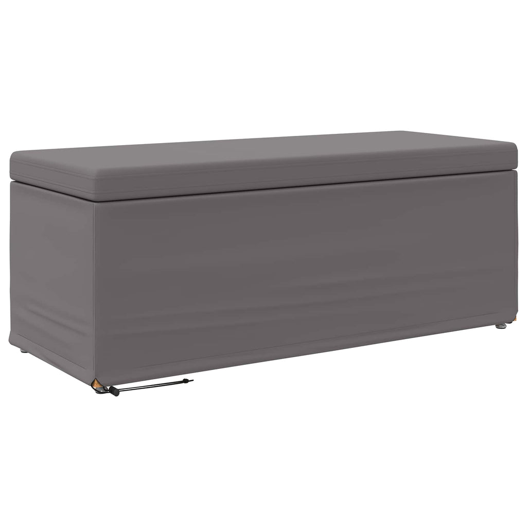 Pouf Grigio Pelle Sintetica e Legno Ingegnerizzato