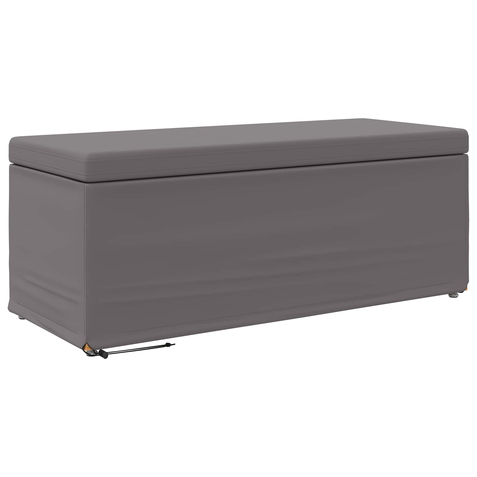 Pouf Grigio Pelle Sintetica e Legno Ingegnerizzato