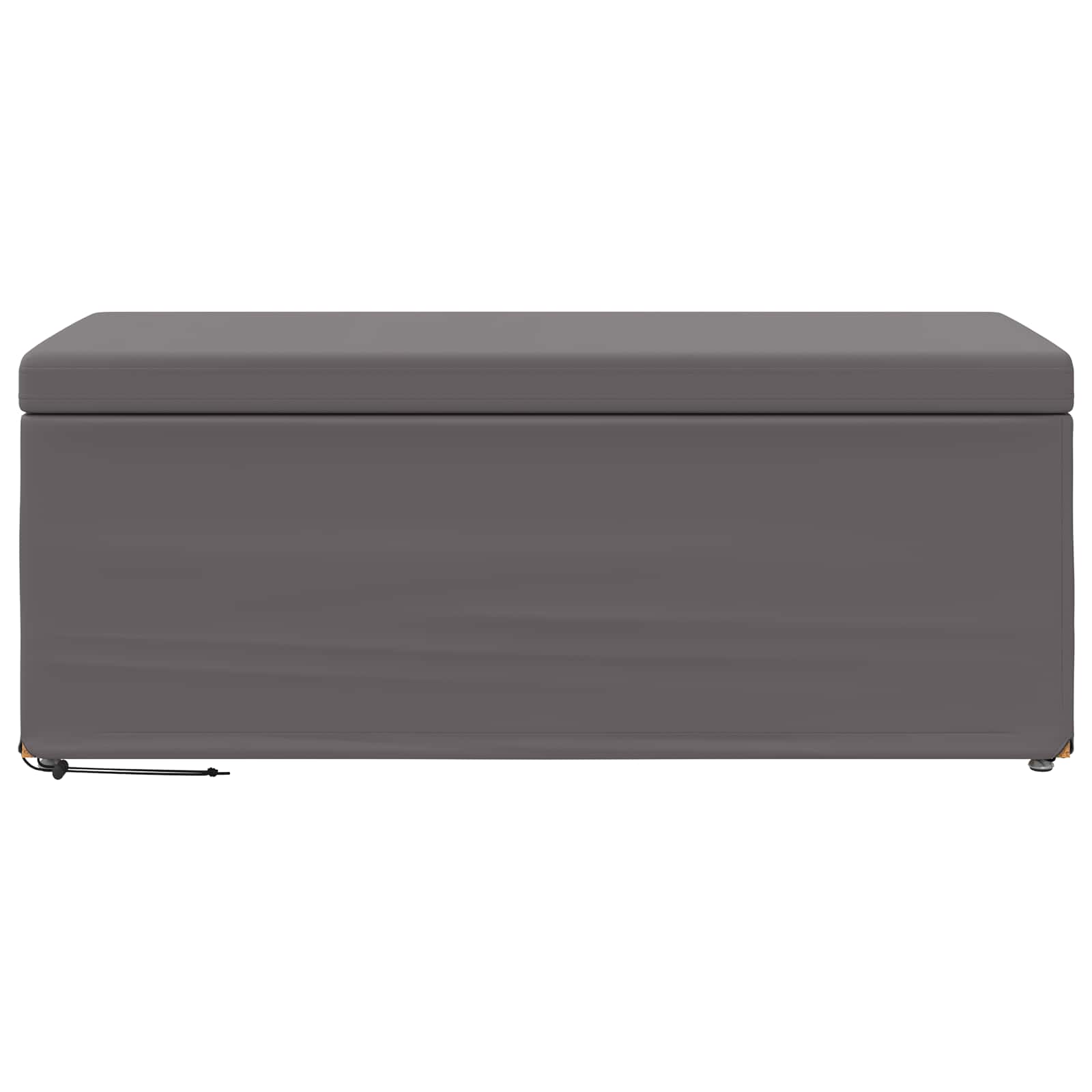 Pouf Grigio Pelle Sintetica e Legno Ingegnerizzato