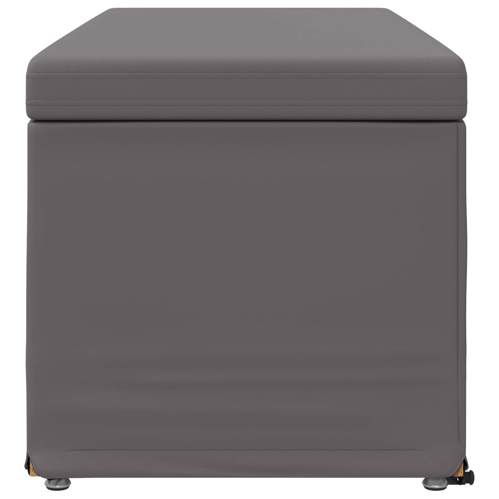 Pouf Grigio Pelle Sintetica e Legno Ingegnerizzato