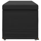 Pouf Nero Pelle Sintetica e Legno Ingegnerizzato