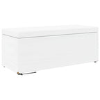 Pouf Bianco Pelle Sintetica e Legno Ingegnerizzato
