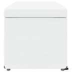 Pouf Bianco Pelle Sintetica e Legno Ingegnerizzato