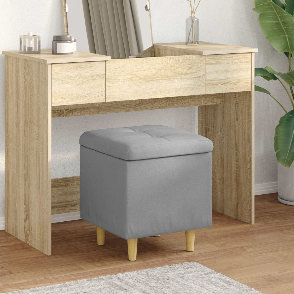 Pouf con Storage Grigio chiaro 40 x 40 x 45 cm Tessuto