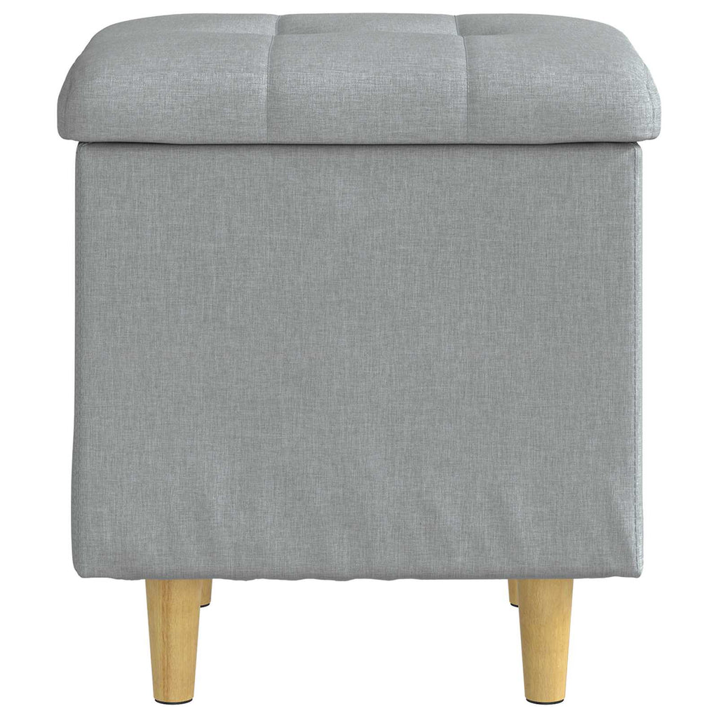 Pouf con Storage Grigio chiaro 40 x 40 x 45 cm Tessuto