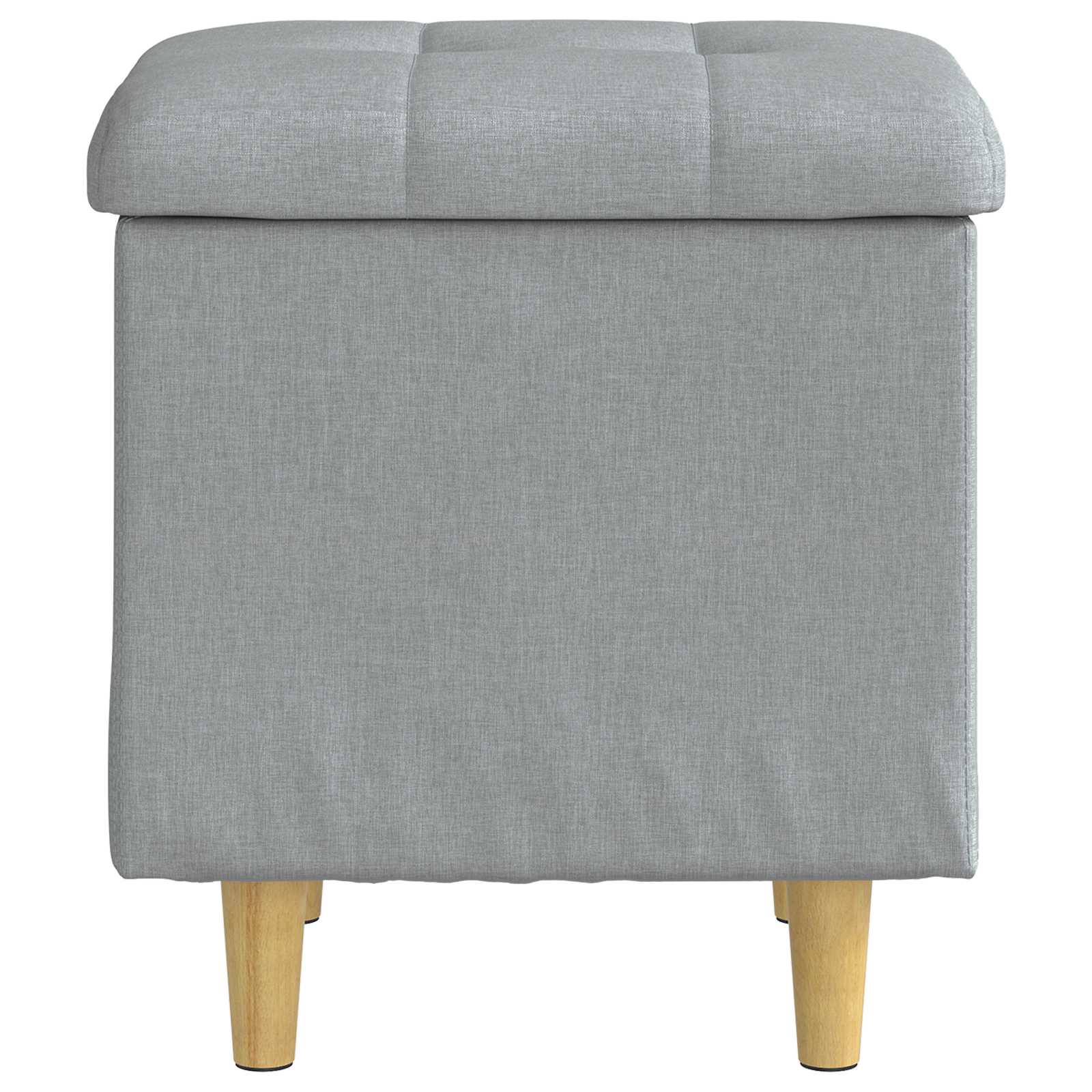 Pouf con Storage Grigio chiaro 40 x 40 x 45 cm Tessuto