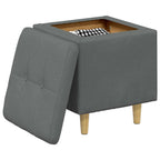 Pouf contenitore Grigio scuro 40 x 40 x 45 cm Tessuto