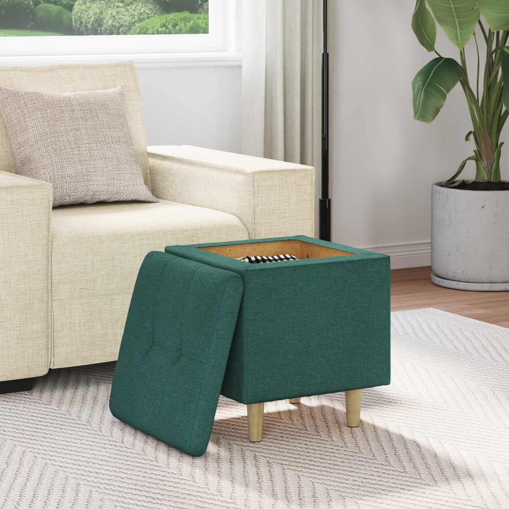 Pouf contenitore Verde Scuro 40 x 40 x 45 cm Tessuto