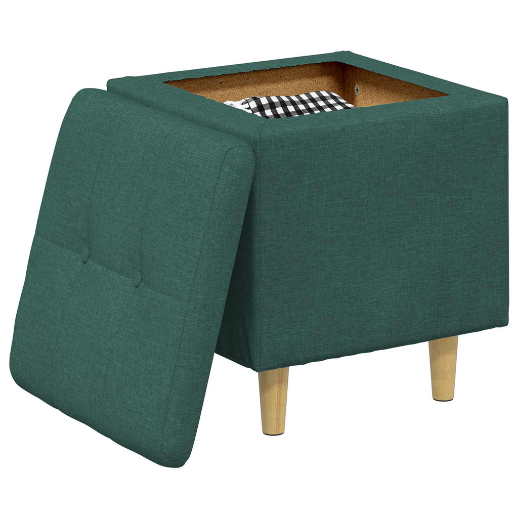 Pouf contenitore Verde Scuro 40 x 40 x 45 cm Tessuto