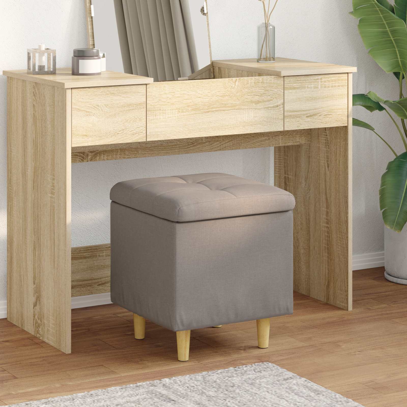 Pouf contenitore con cuscino Talpa 40 x 40 x 45 cm Tessuto