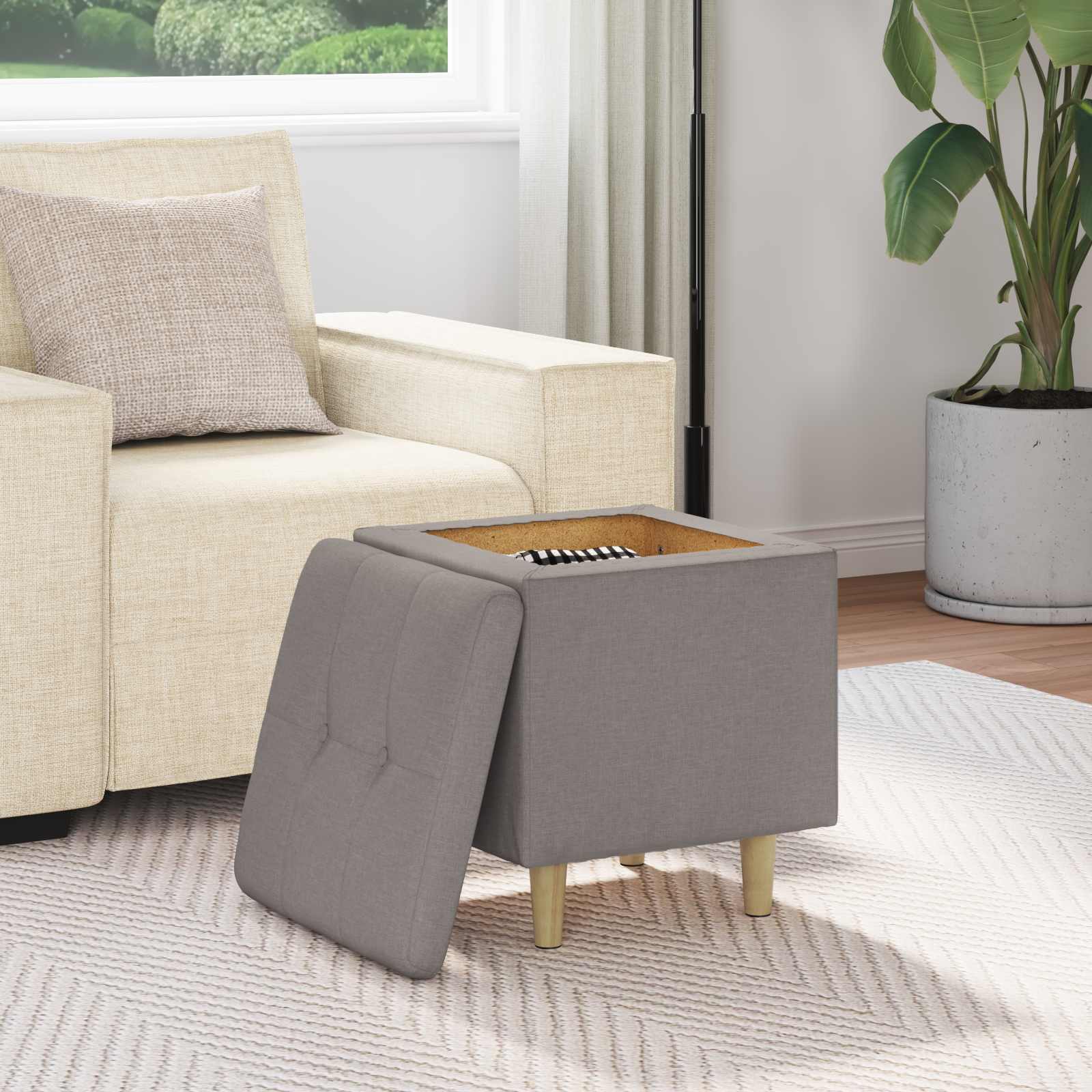 Pouf contenitore con cuscino Talpa 40 x 40 x 45 cm Tessuto